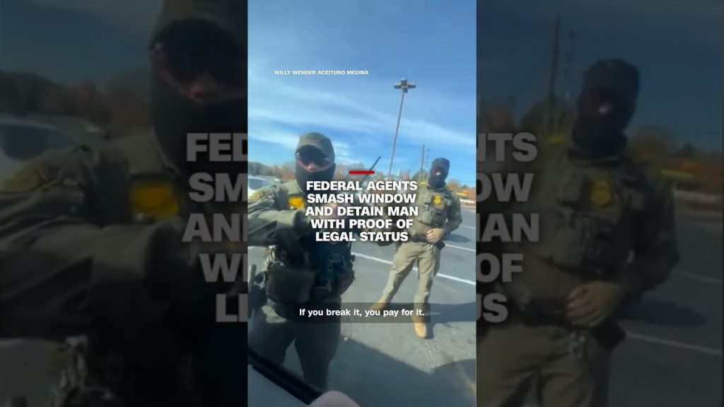 Video shows federal agents smash car window and detain man with REAL ID ...