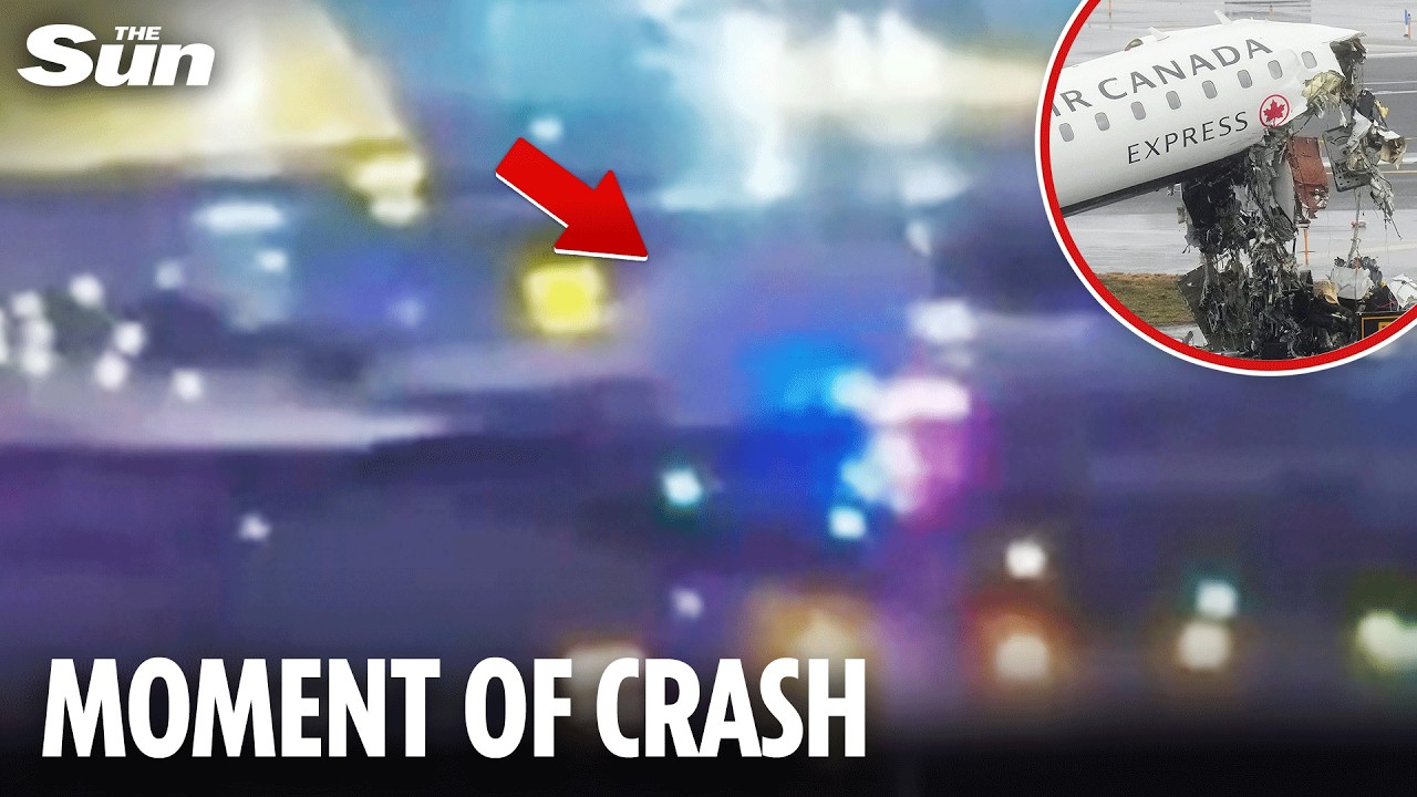 Moment Air Canada plane smashes into fire truck killing pilot and co ...